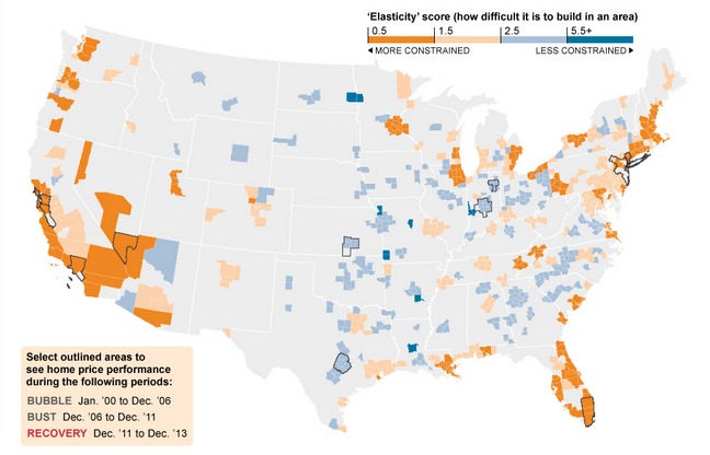 Housing Bubble and Elasticity in US Markets