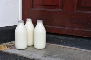 bottles of milk doorstep
