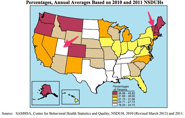 Marijuana demand in UT and VT