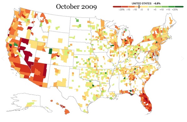 Great recession home price change 2009