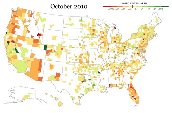 Great recession home price changes 2010