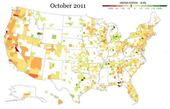 Great recession home price changes 2011.