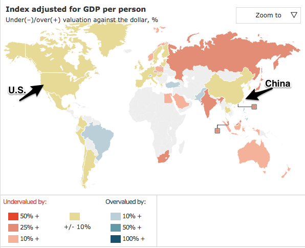 The yuan's devaluation and the Big Mac Index