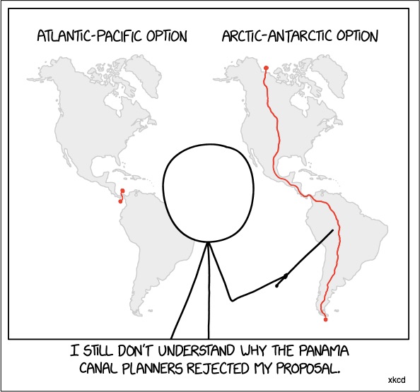 xkcd Panama canal location