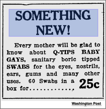 Q-Tips swabs ad 1927