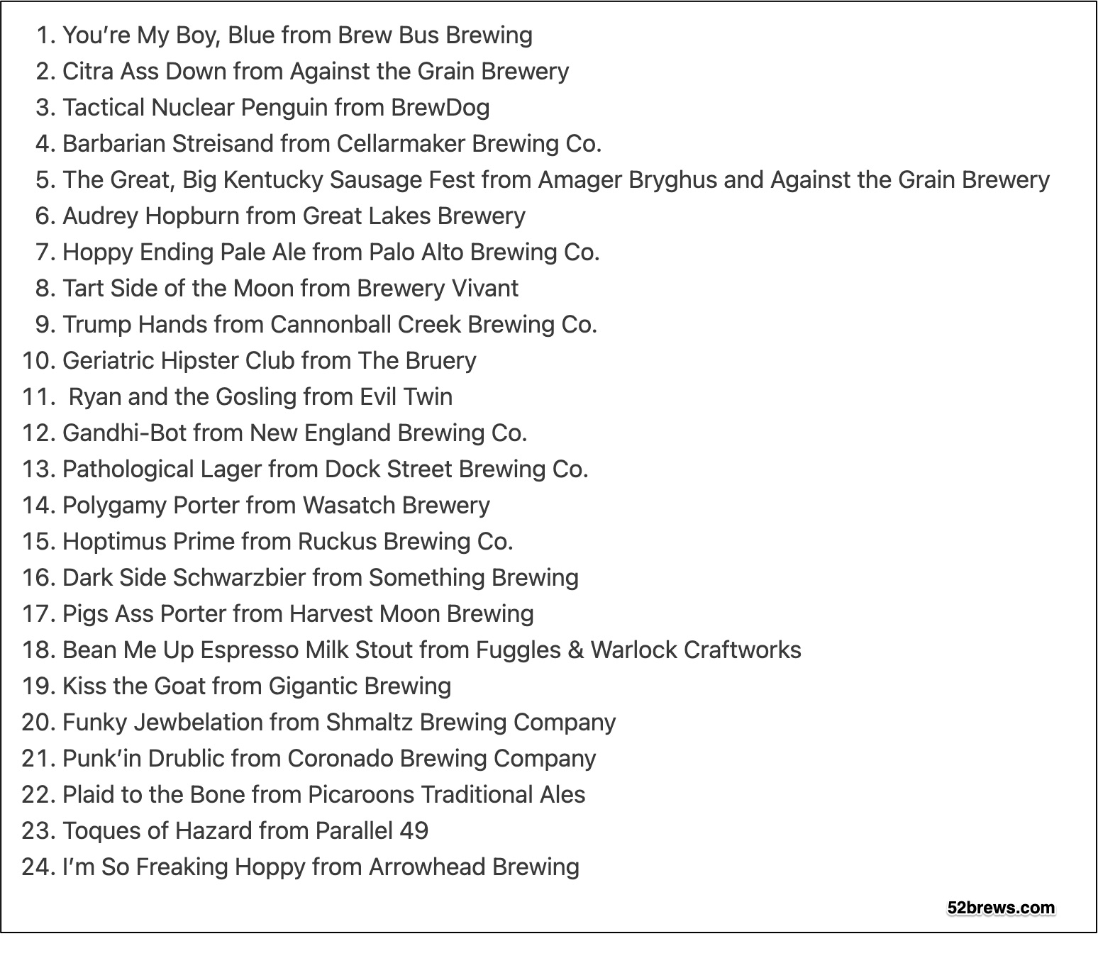 craft beer names