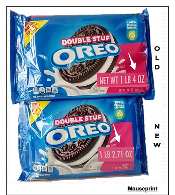 Oreo shrinkflation