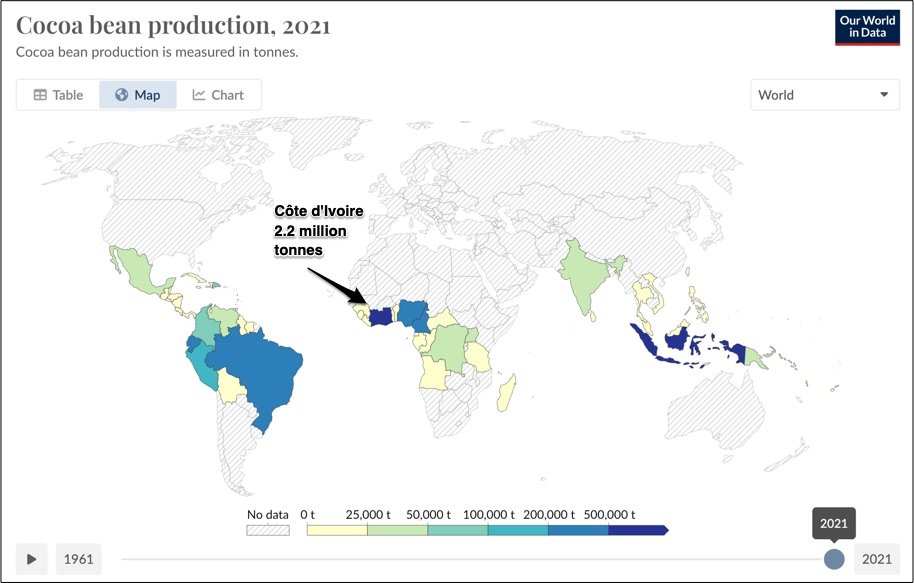 Cocoa beans and chocolate prices